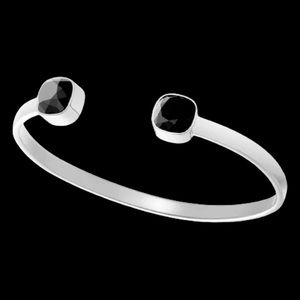 Sarah Brightman Silver and Onyx Stacking Bracelet